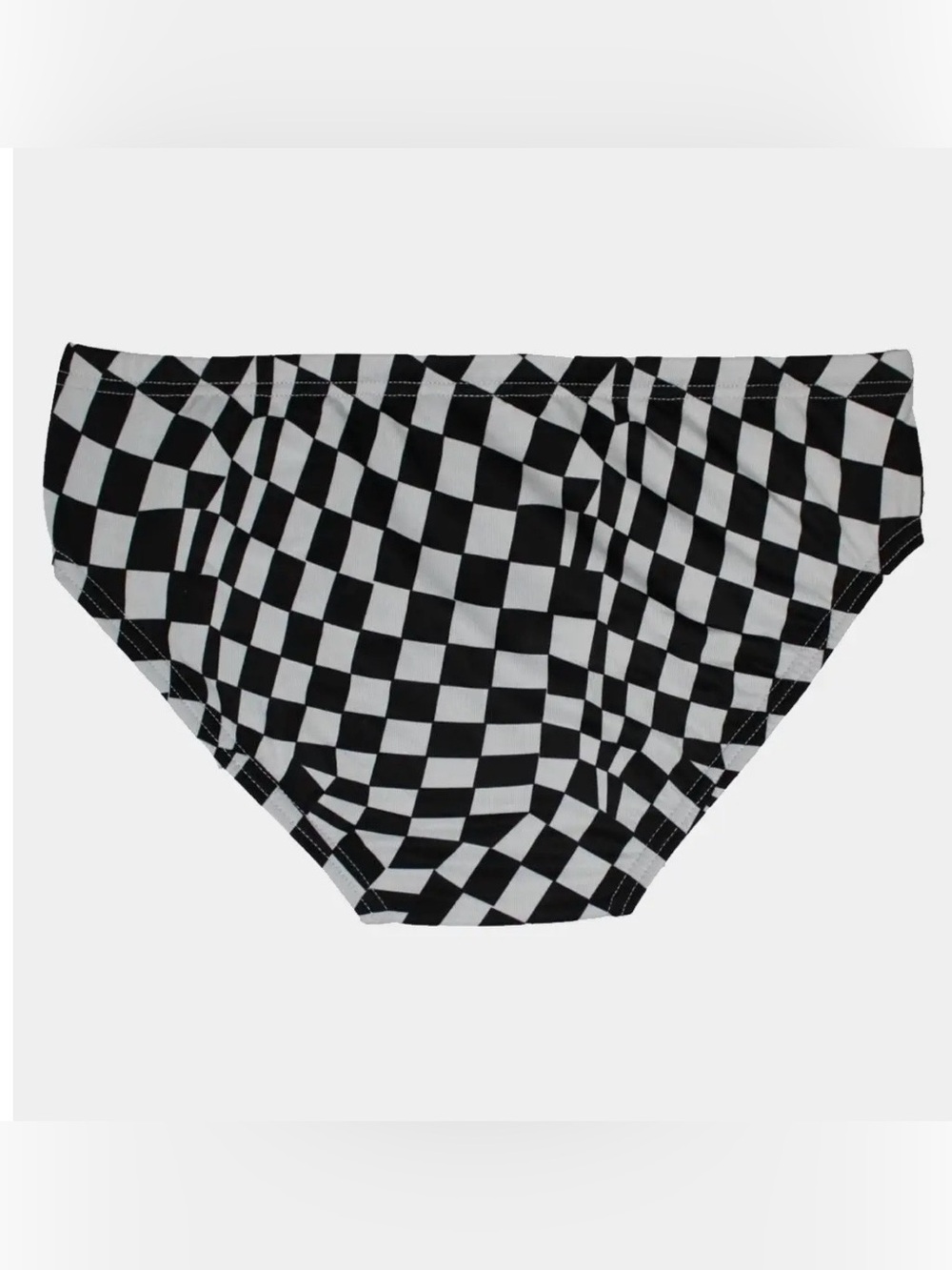 Speedo Black & White Checkerboard Swim Brief - Picture 2 of 8